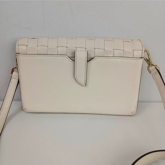 Michael Kors Jet Set Small Woven Leather Smartphone Convertible Cross-body Bag - Picture 3 of 8